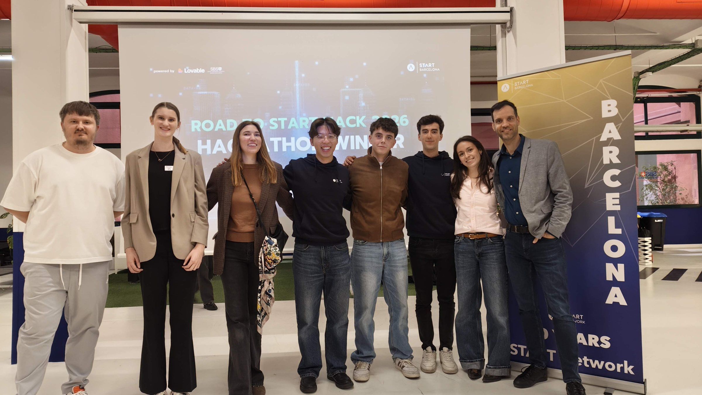 Winners, jury and organisers lined up under the START Barcelona banner